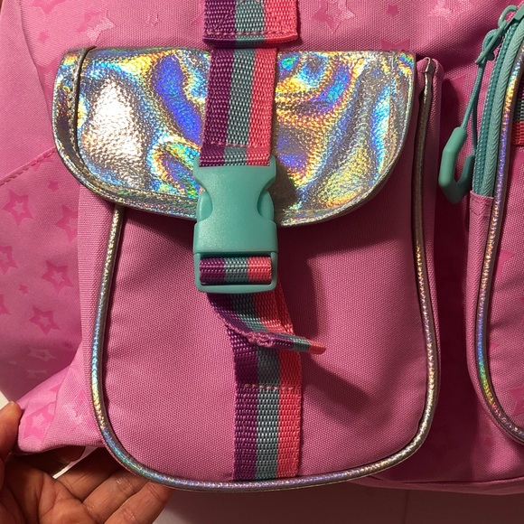 Pink Stars Weekend Duffle Bag With Shoe Comparmenr - Picture 6 of 9